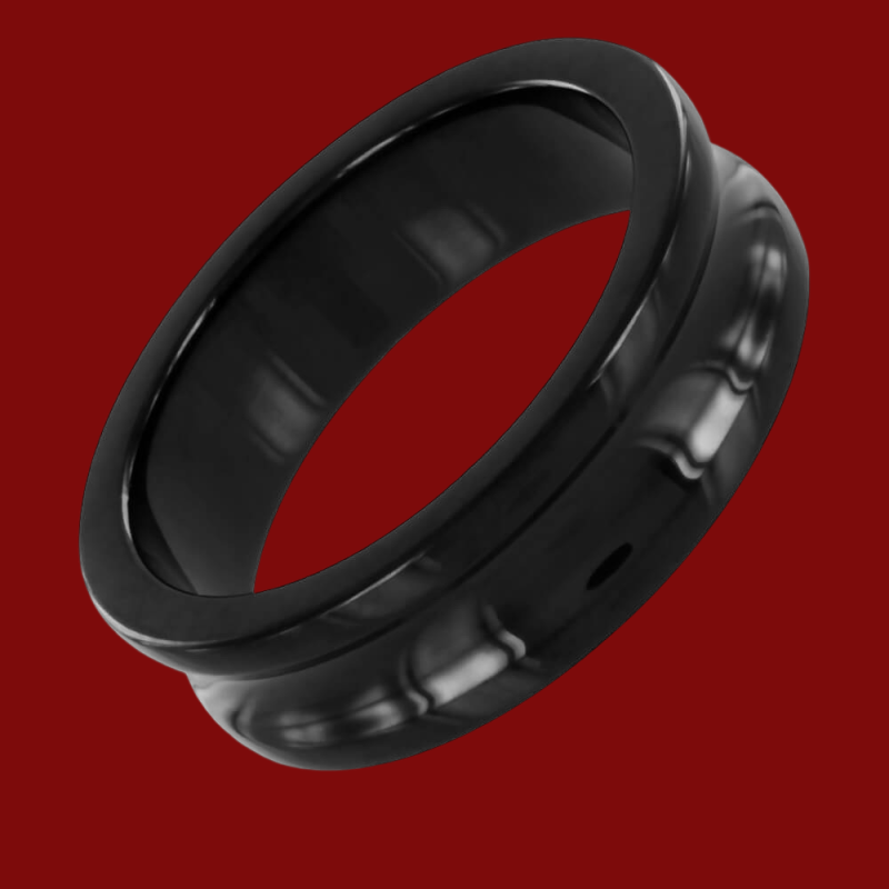 Black Belowed Cockring S/Steel 15mm
