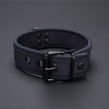 Mr S Leather Neo carbon puppy collar all black
