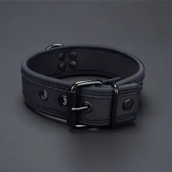 Neo Carbon All Black Puppy Collar Mr S Leather, full black | Dark-Ink