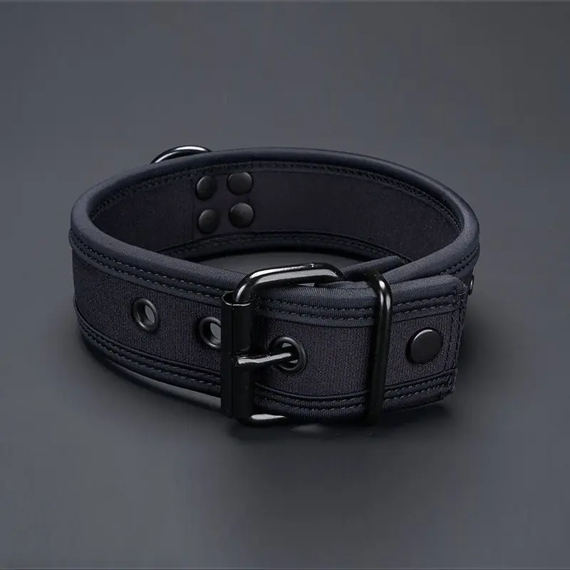 Neo Carbon All Black Puppy Collar Mr S Leather, full black | Dark-Ink