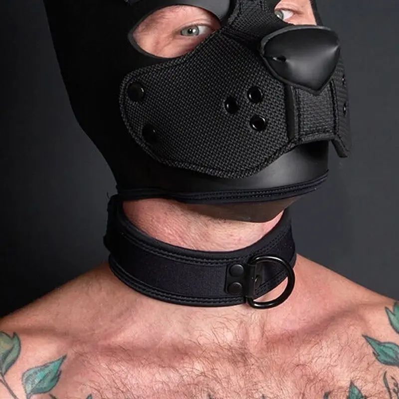 Neo Carbon All Black Puppy Collar Mr S Leather, full black | Dark-Ink