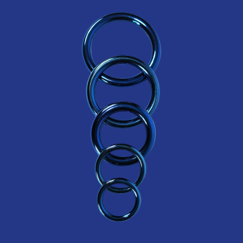 Anodized blue round glans-ring 5mm