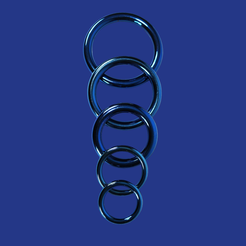 Anodized blue round glans-ring 5mm