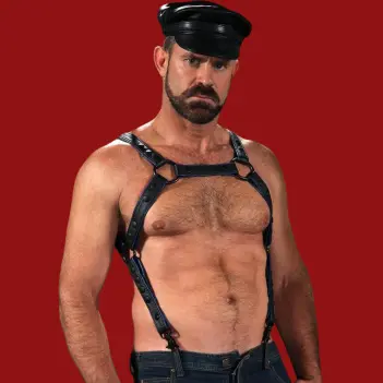 Arnés de cuero Crossbow Mr S Leather, body harness | Dark-Ink