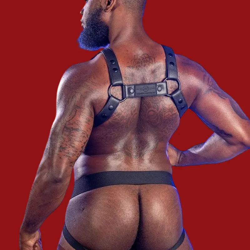 Arnés de cuero Crossbow Mr S Leather, body harness | Dark-Ink