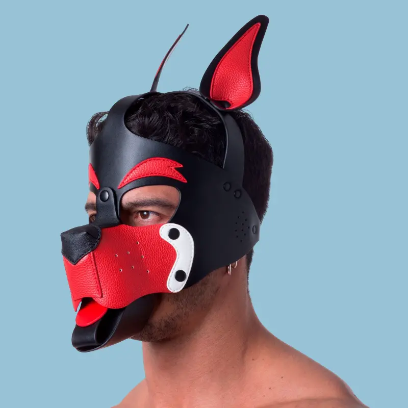 665 Leather Playful Puppy Hood aus PU, nickelfrei | Dark-Ink