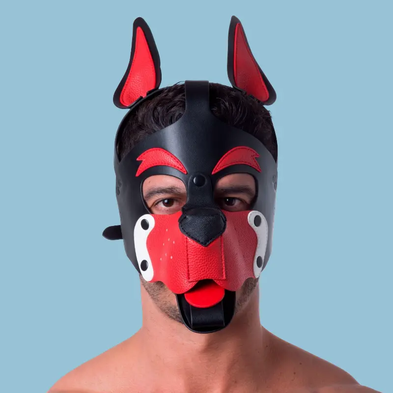 665 Leather Playful Puppy Hood aus PU, nickelfrei | Dark-Ink