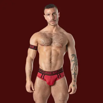 Jock brief Locker Gear Sweat It, cremallera frontal, mesh | Dark-Ink