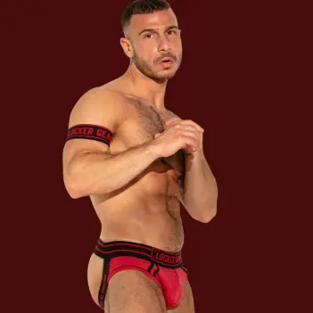 Jock brief Locker Gear Sweat It, cremallera frontal, mesh | Dark-Ink