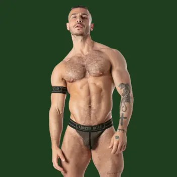 Jockstrap Locker Gear Sweat It, bandas traseras anchas | Dark-Ink
