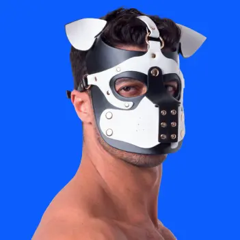 665 Leather Puppy Hood aus PU, abnehmbare Schnauze | Dark-Ink