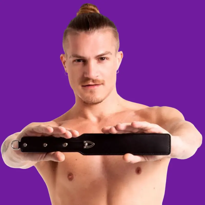 665 Leather Enforcer Vegan Paddle, Firm BDSM Impact | Dark-Ink