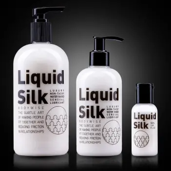 Liquid Silk Hybrid Cum Gleitgel: Cum-Textur, 3 Größen | Dark-Ink