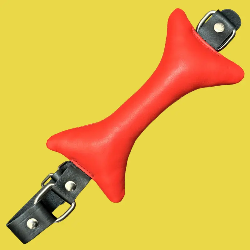 DARKLINE Doggy Bone Leather Gag, genuine cowhide puppy | Dark-Ink