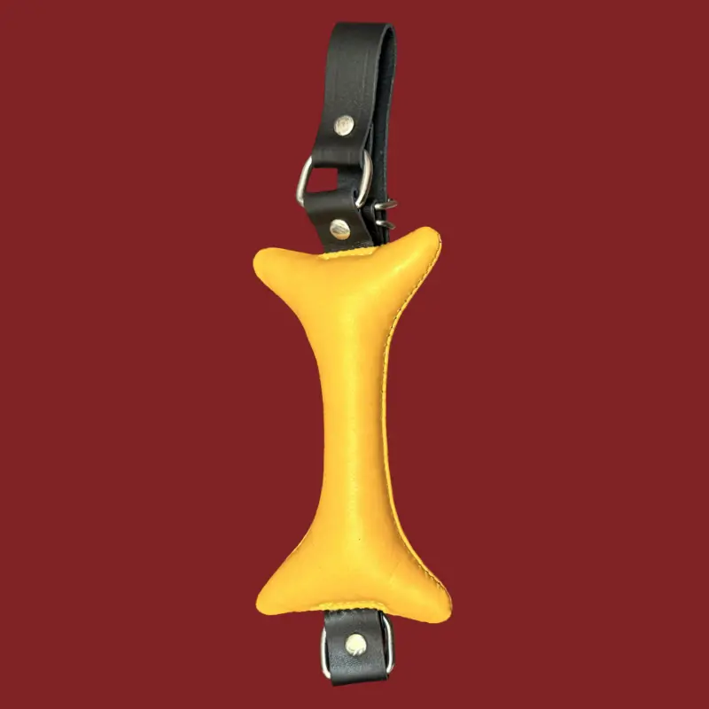 DARKLINE Doggy Bone Leather Gag, genuine cowhide puppy | Dark-Ink