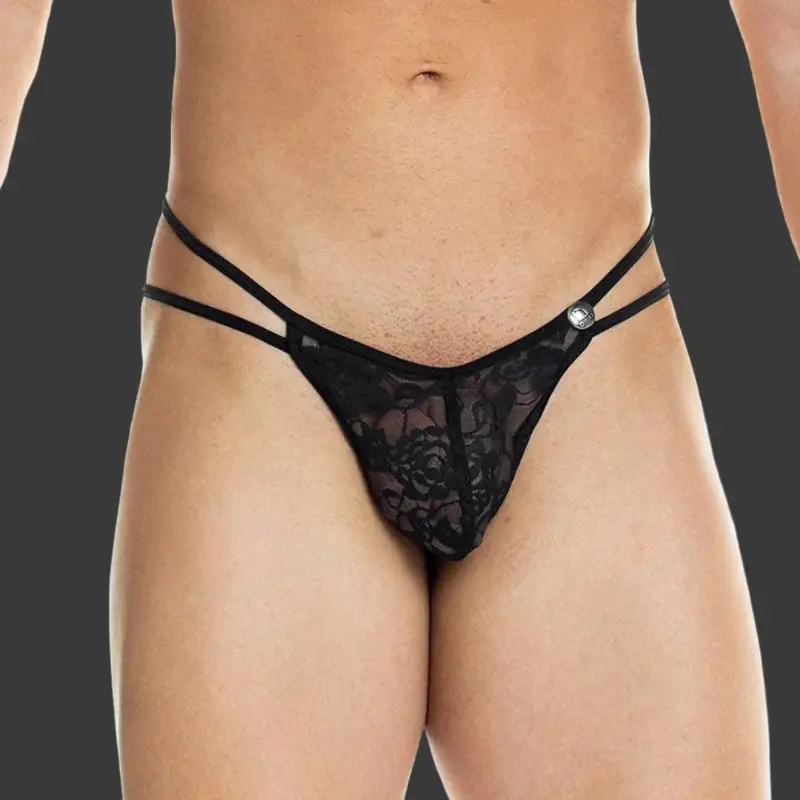 GIGO Redemotion Lace G-String, Spitze mit Besatz | Dark-Ink