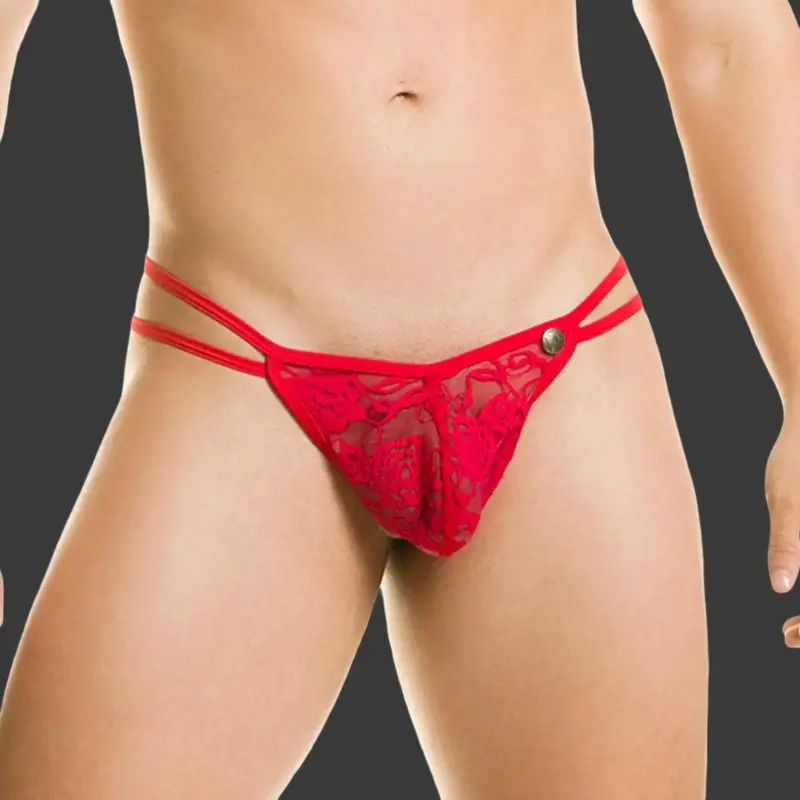 GIGO Redemotion Lace G-String, Spitze mit Besatz | Dark-Ink