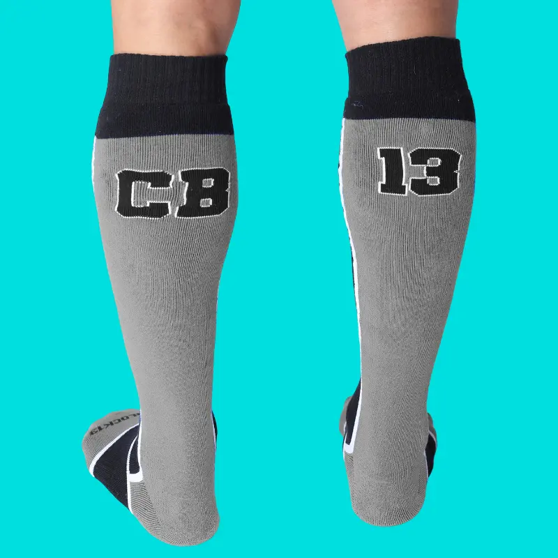 Chaussettes montantes CB13 Take Down, motif graphique sport | Dark-Ink