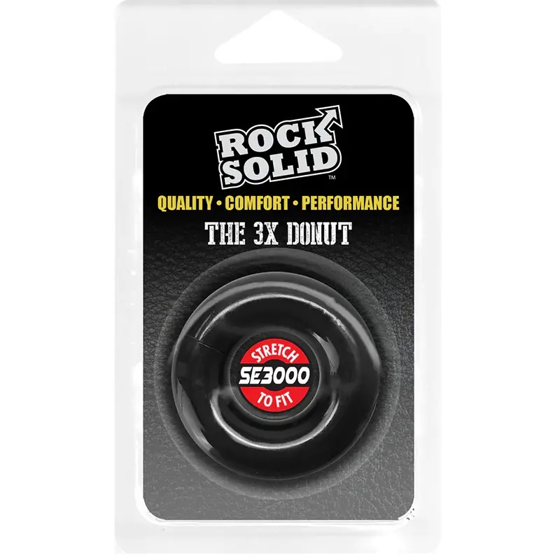 Anillo para pene Rock Solid The Donut 3X silicona triple | Dark-Ink