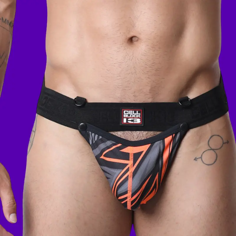 CB13 Kennel Club Lightning jockstrap, D-rings snap-off | Dark-Ink