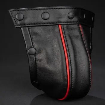 Poche cuir passepoilée Mr S Leather, snap taille unique | Dark-Ink