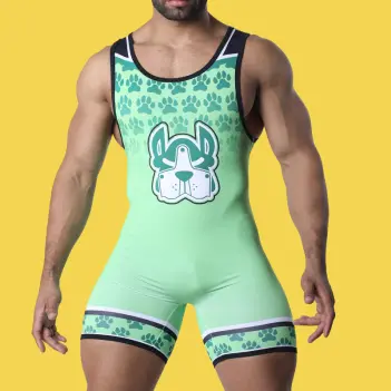 Singlet fetish Muzzle Up CB13, paneles y cremallera | Dark-Ink