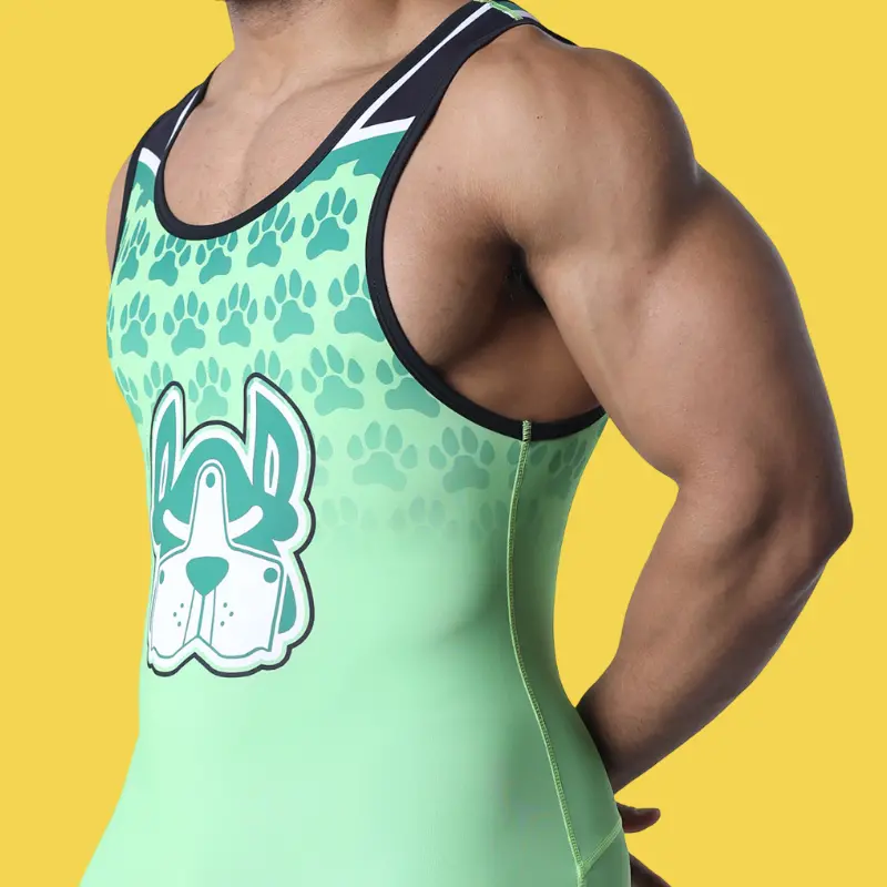 Singlet fetish Muzzle Up CB13, paneles y cremallera | Dark-Ink