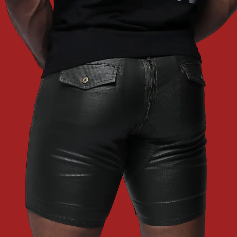 Short fetish Slick Carpenter V2 CB13, zip frontal y trasero | Dark-Ink