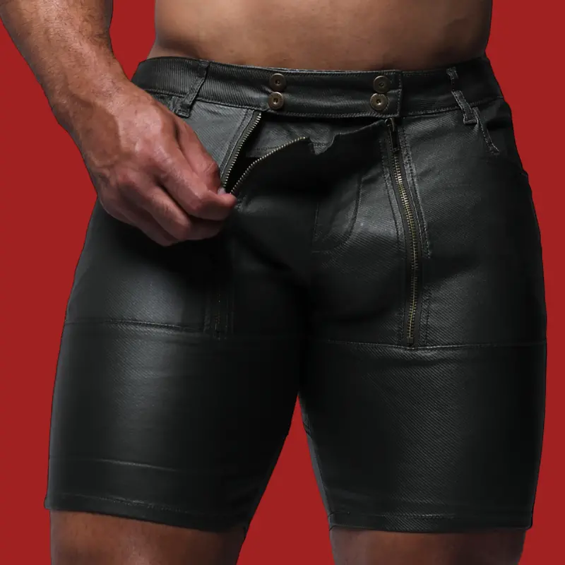 Short fetish Slick Carpenter V2 CB13, zip frontal y trasero | Dark-Ink