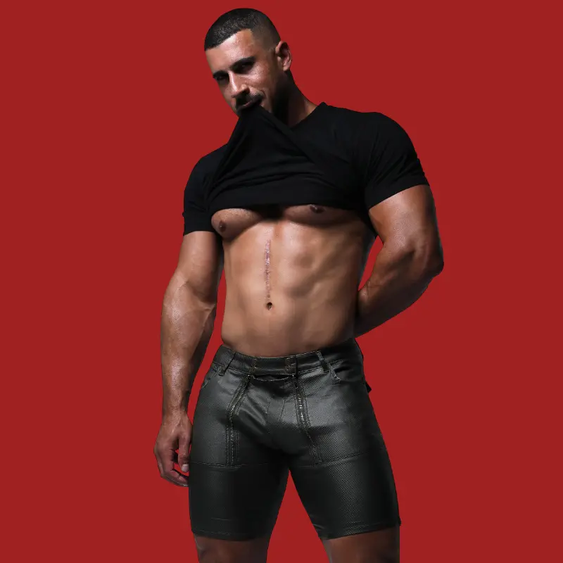 Short fetish Slick Carpenter V2 CB13, zip frontal y trasero | Dark-Ink