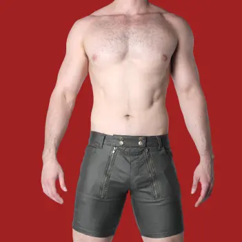 Short fetish Slick Carpenter V2 CB13, zip frontal y trasero | Dark-Ink