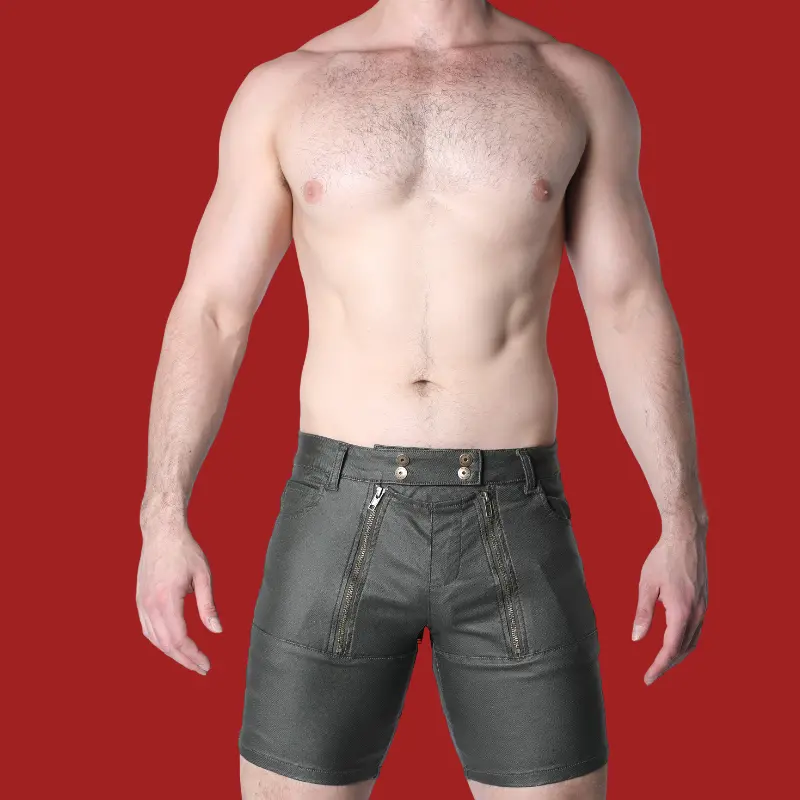 Short fetish Slick Carpenter V2 CB13, zip frontal y trasero | Dark-Ink