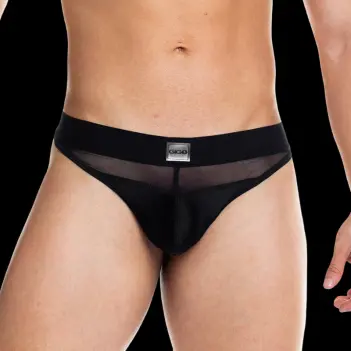 GIGO Skin G-String, Nylon-Spandex, Minimal Cut | Dark-Ink
