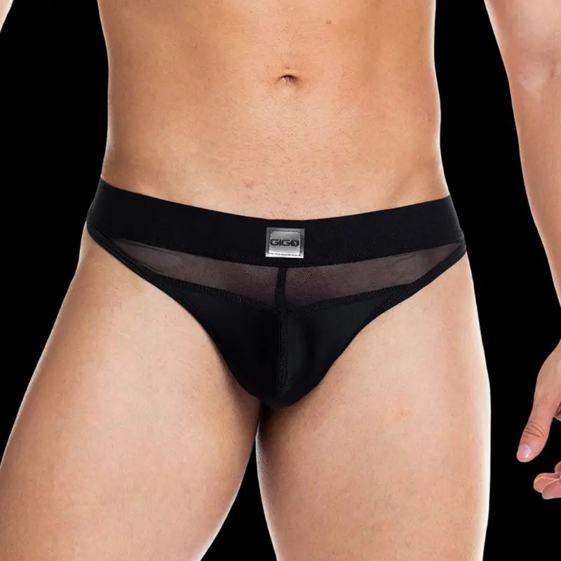 GIGO Skin G-String, Nylon-Spandex, Minimal Cut | Dark-Ink