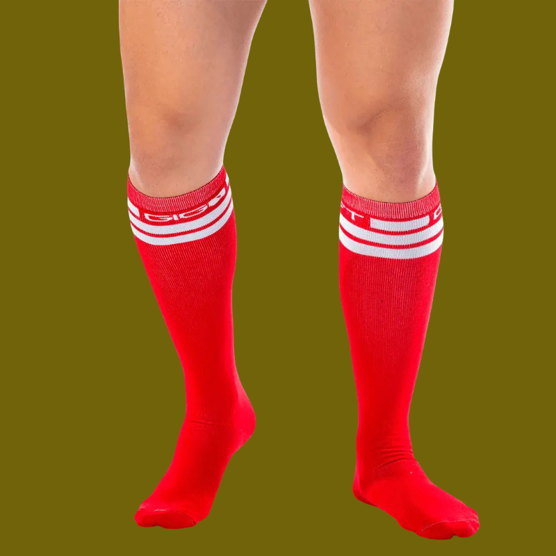 Socks soccer rouge