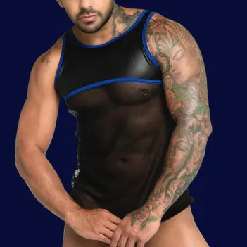 Camiseta sin mangas fetish GIGO Fetiche, tejido texturado | Dark-Ink
