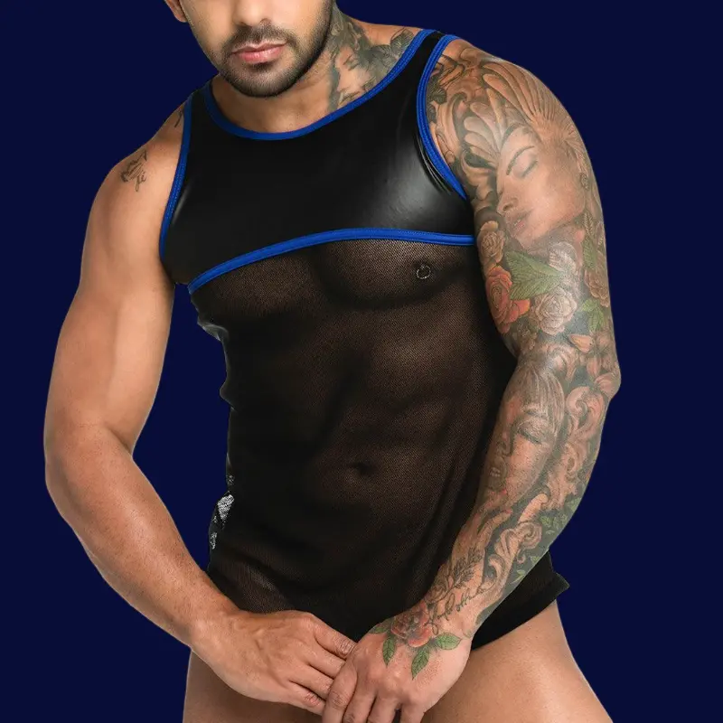 Camiseta sin mangas fetish GIGO Fetiche, tejido texturado | Dark-Ink