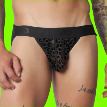GIGO Plush Brief Jockstrap, Covered Front, Open Back | Dark-Ink