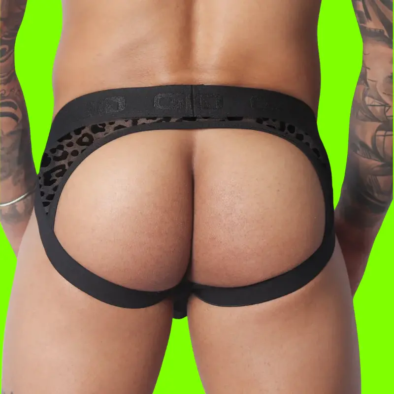 GIGO Plush Brief Jockstrap, Covered Front, Open Back | Dark-Ink