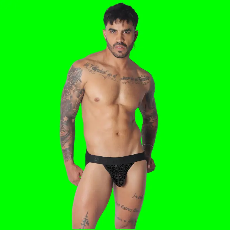 GIGO Plush Brief Jockstrap, Covered Front, Open Back | Dark-Ink