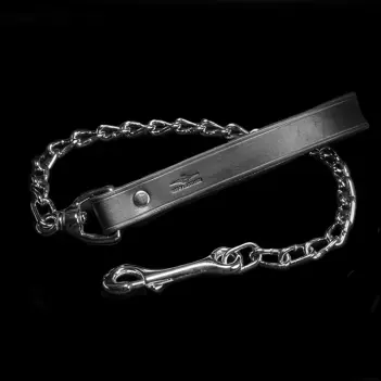 Mr S Leather Chain leash with leather grip