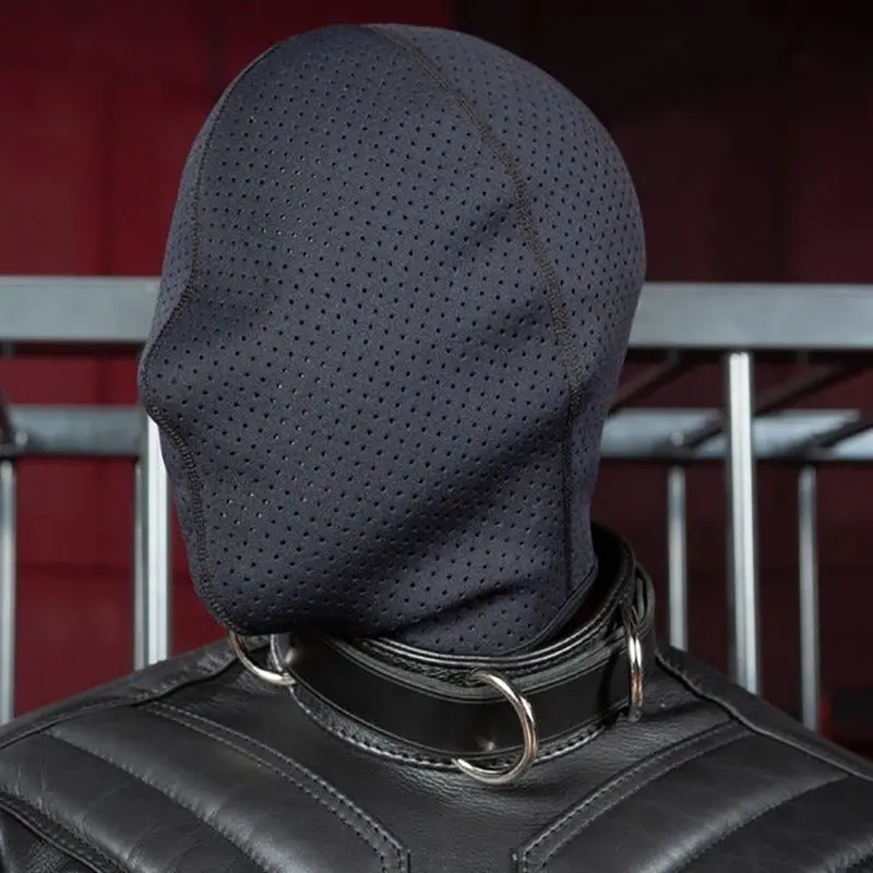 Cagoule néoprène Mr S Leather Anonymous Hood, zip dos | Dark-Ink