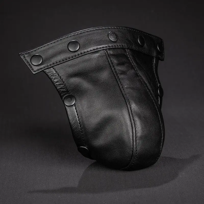 Poche cuir noir Mr S Leather, compatible Hidden Ring Jock | Dark-Ink