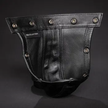 Bolsa de cuero negro Mr S Leather, Hidden Ring Jock | Dark-Ink