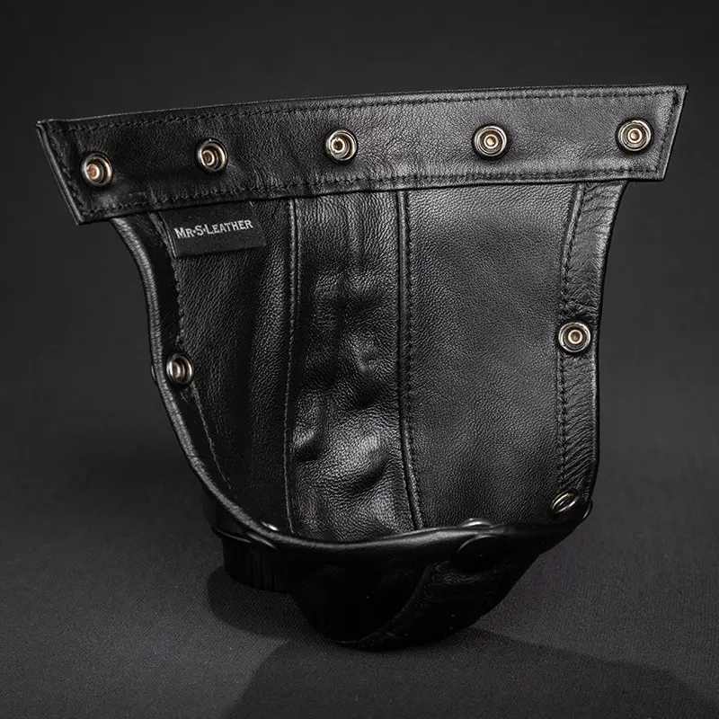 Poche cuir noir Mr S Leather, compatible Hidden Ring Jock | Dark-Ink
