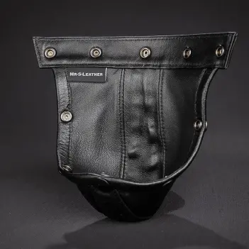 Poche cuir noir Mr S Leather, compatible Hidden Ring Jock | Dark-Ink