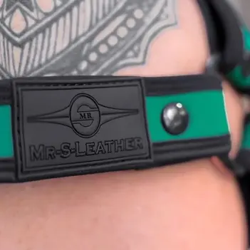 Harnais Bulldog Hunter néoprène Mr S Leather, vert tactique | Dark-Ink