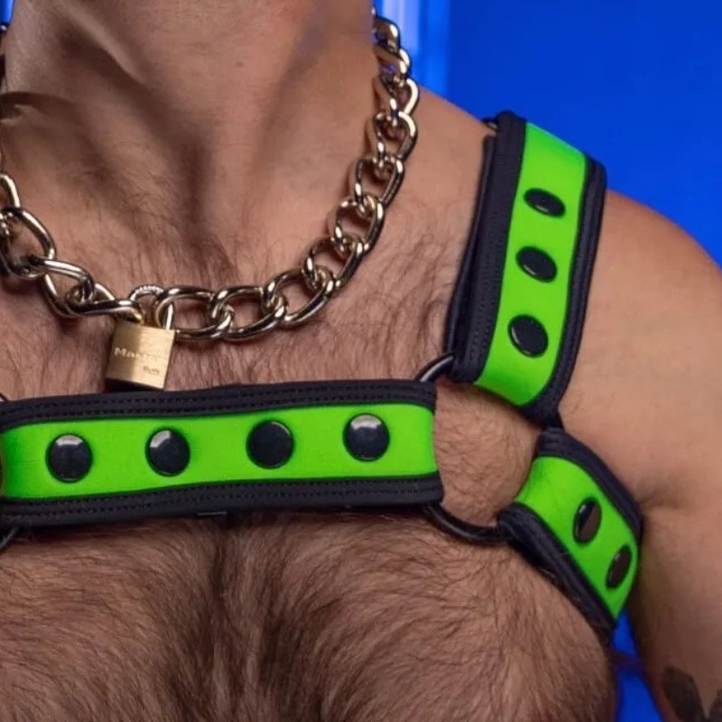 Neo bold color bulldog harness Green Lime