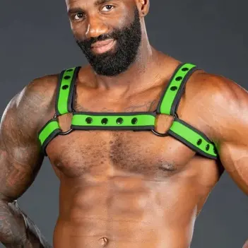 Neopren Harness Bulldog Bold Color Lime Mr S Leather | Dark-Ink