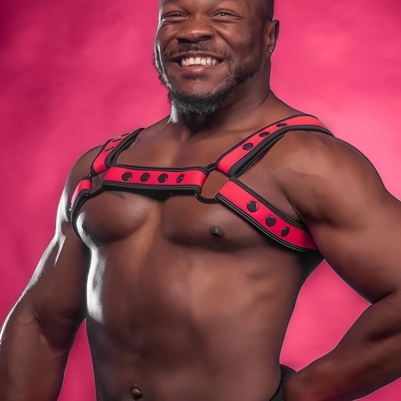 Neo bold color bulldog harness Pink